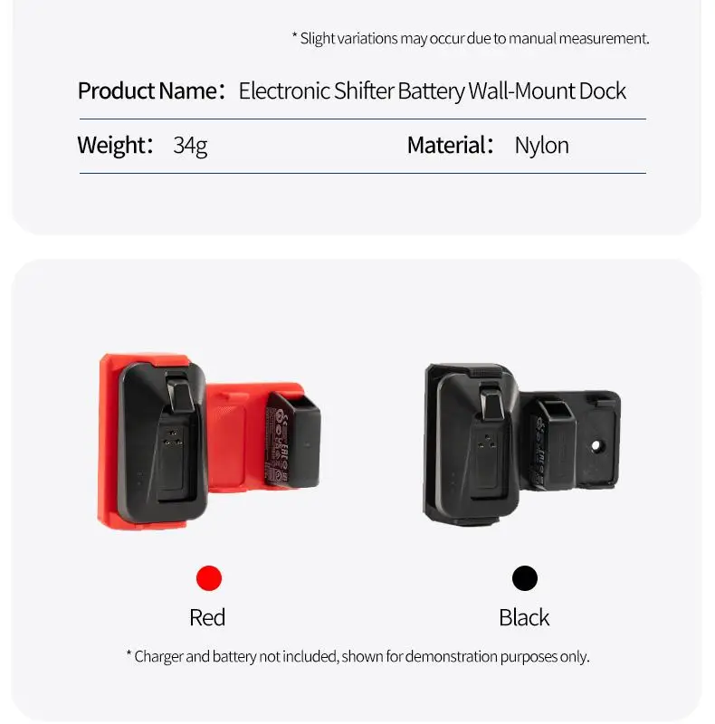 Für SRAM Shifter Batterie-Wandhalterung aus Nylon für Rival E-Tap Ladegerät & 2 Batterien – Zubehör für die Indoor-Fahrradwerkstatt-Aufbewahrung – Detail 10