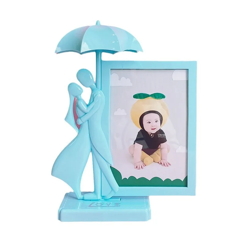 7 Inch Creative Unique Umbrella Shape Picture Frame Set Table Cartoon Wedding Photo Frame Living Room Bedroom Decoration Gift