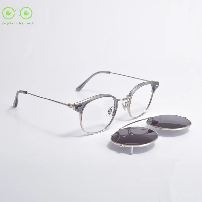 고품질 디자이너 순수 수제 안경테 클립 선글라스 UV400 야외 운전용 남녀 공용 선글라스