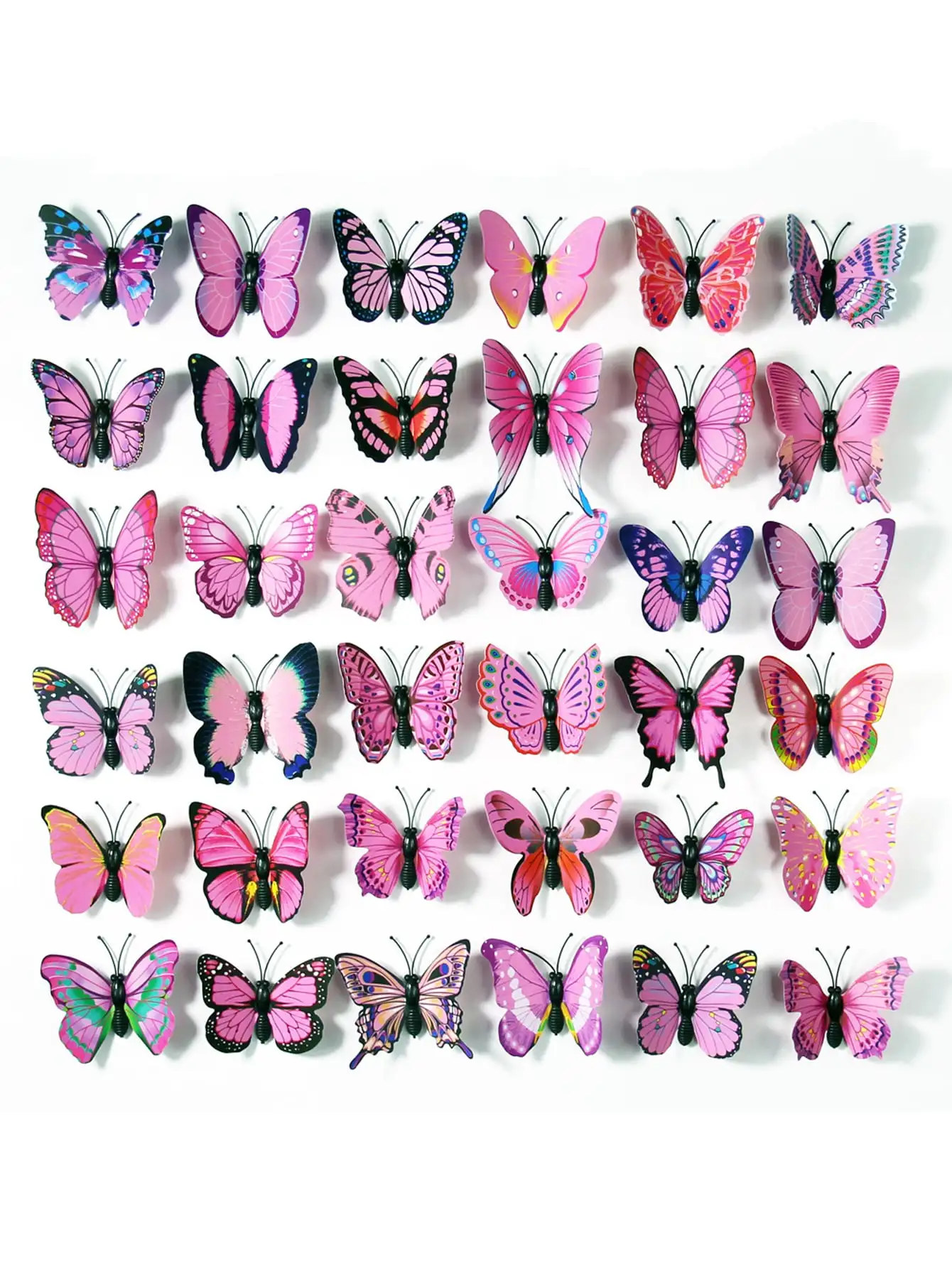 50pcs-3D butterfly removable mural wall stickers suitable for home, bedroom, party decoration