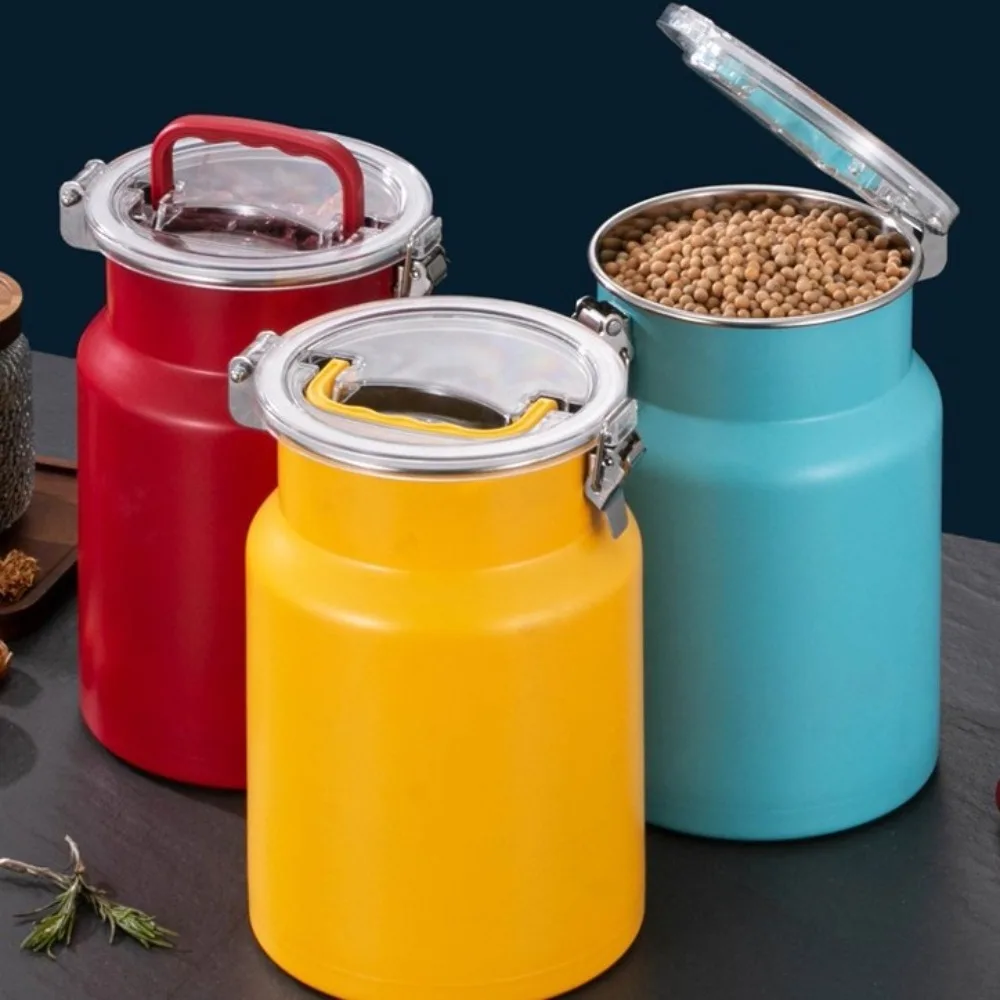 

Insect-Proof Stainless Steel Sealed Tank Extra Thick Moisture-Proof Rice Can Colorful Large Capacity Fresh Keeping Tank Kitchen