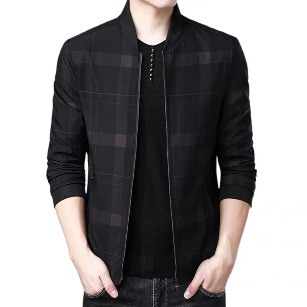 Trendy Spring Jacket Thin Zipper Breathable Cardigan Spring Coat  Men Coat Quick Dry