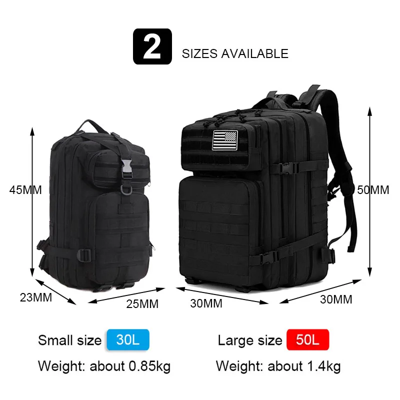 3P Attack Tactical Backpack Men Women Outdoor Large Capacity Waterproof  Travel Hiking Camping Bag Camouflage 900D Oxford - AliExpress 18