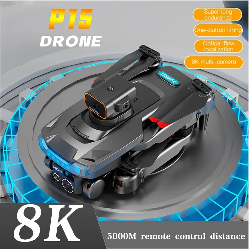 新しいオリジナルのP15GPSブラシレス,4k/8k HDカメラ,デュアル,リモコン,500m,新製品