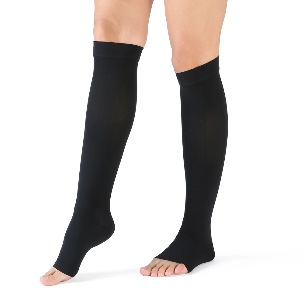 

20-30 mmHg Compression Socks Knee High-Effective For Varicose Veins,Provide Optimal Support For Running,Sports,Hiking,Open Toe