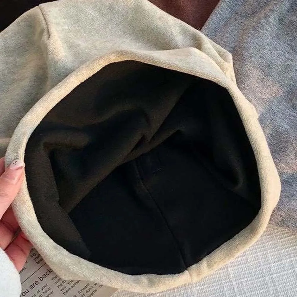 Elastic Slouchy Beanie Hat Thickened Solid Color Korean Style Cap Stretchable Slouch Baggy Skullies Bonnet Outdoors