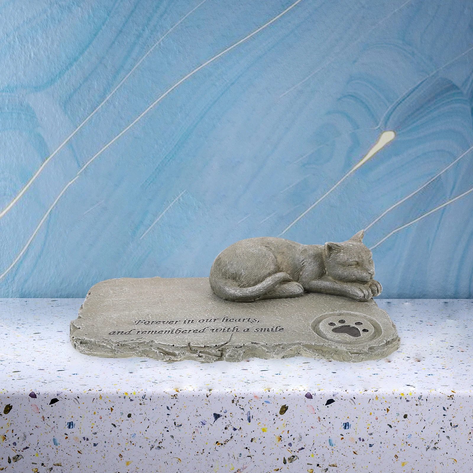 

Cat Memorial Stone Outdoor Garden Tombstone Resin Pet Grave Marker Comforting Tribute for Feline Loved One