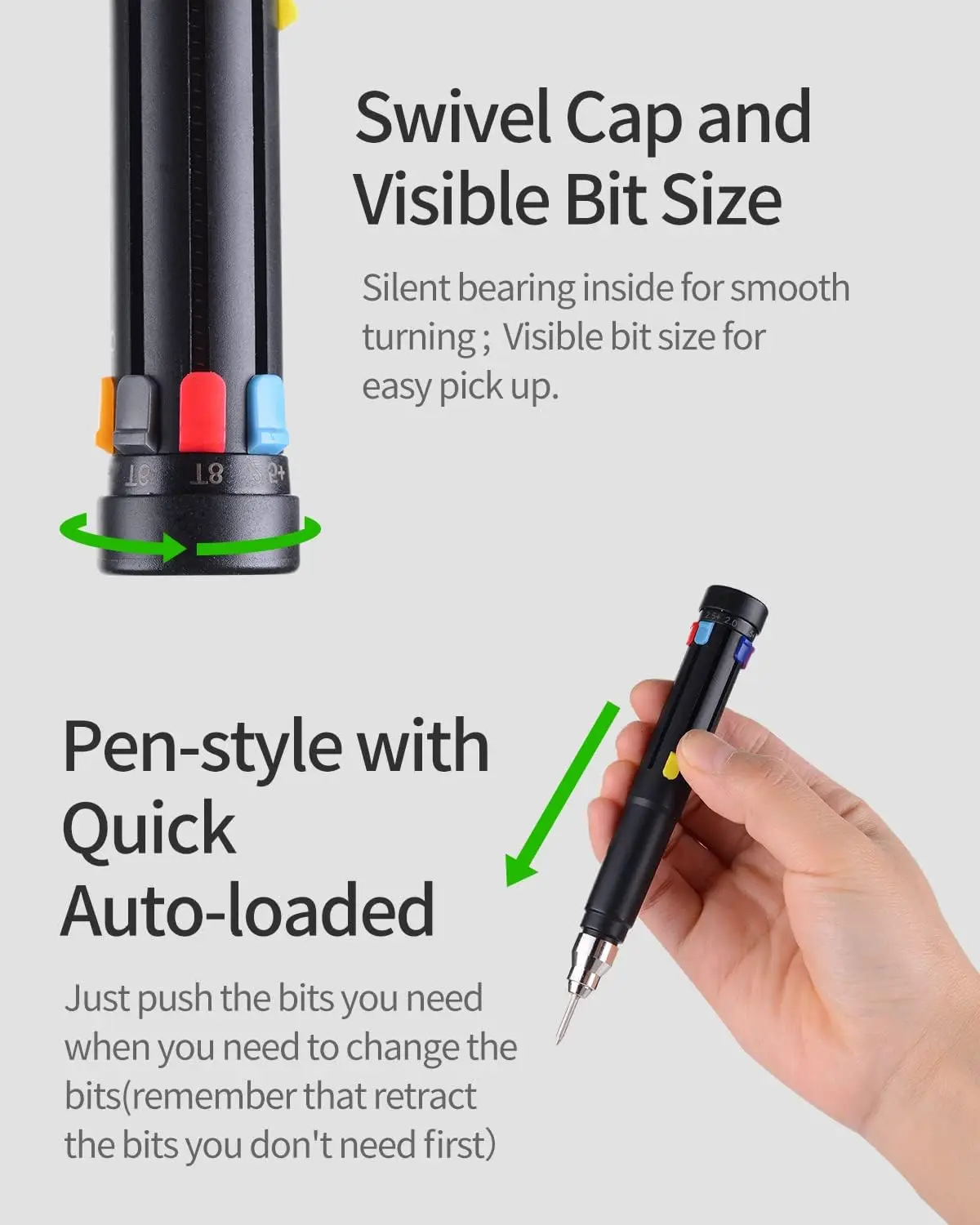 Imagem -03 - Micro Pen Screwdriver Grupo Bits Carregados Automaticamente Pequenas Ferramentas Edc para Óculos de Relógio e Outros Mini Eletrônicos