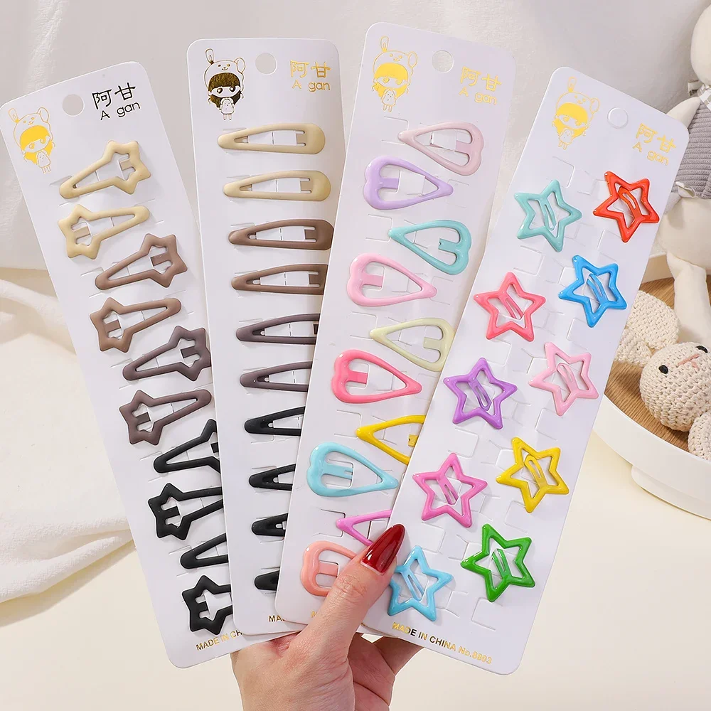 

10pcs Kawaii Geometric Metal Hairpins Set Women Girls Child Hairgrips Hair Clips Pins Barrettes Accessories Hairclip Headdress