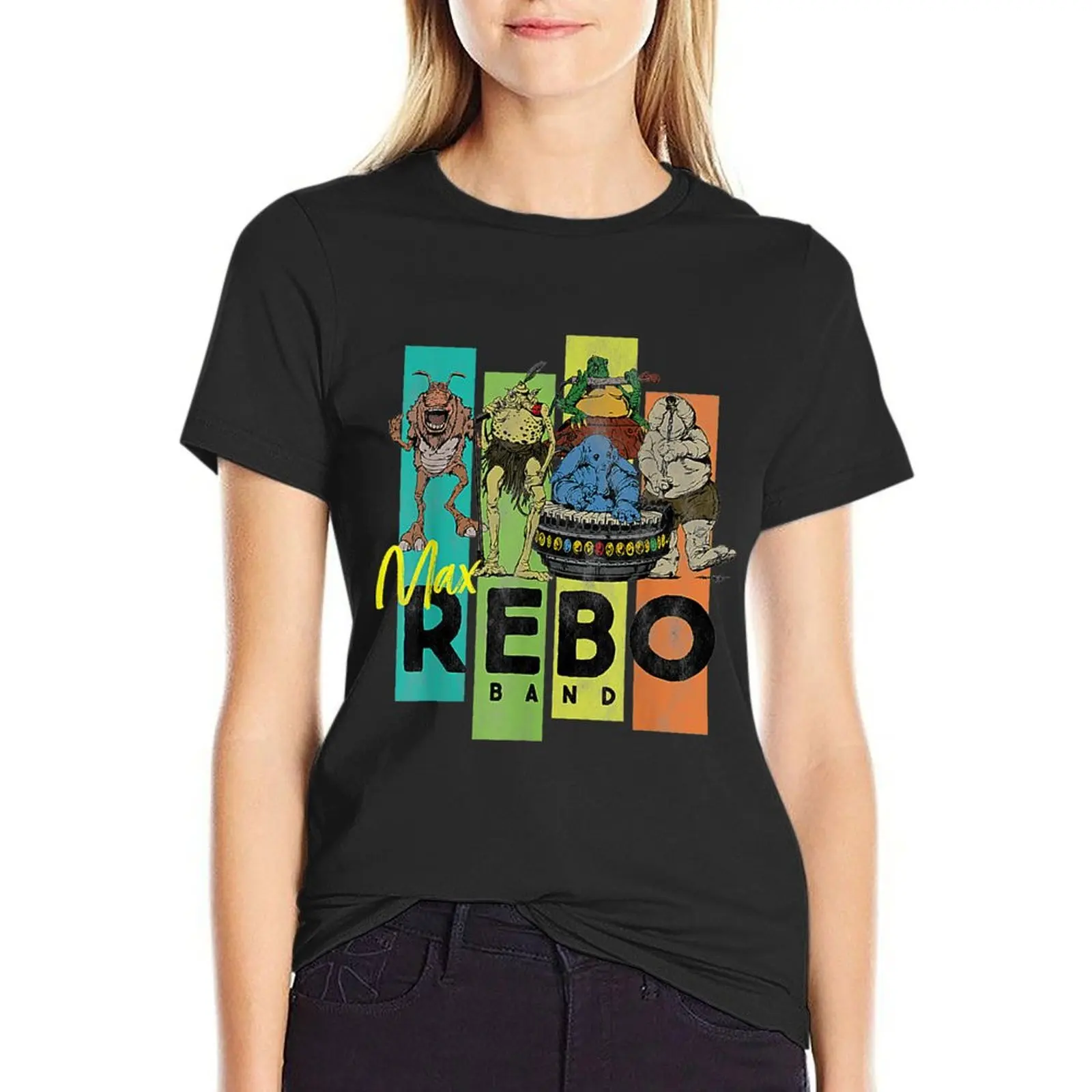 

Aliens Max Rebo Band Vintage Concert T-Shirt Aesthetic clothing funny oversized workout shirts for Women