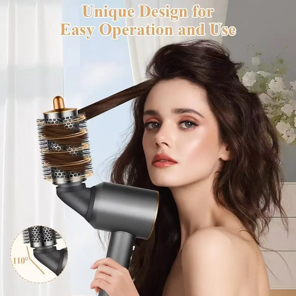 

Large Round Volumizing Hair Brush Attachment for - 360° Rotation for Flexible Styling Enhance Volume & Style Effortlessly