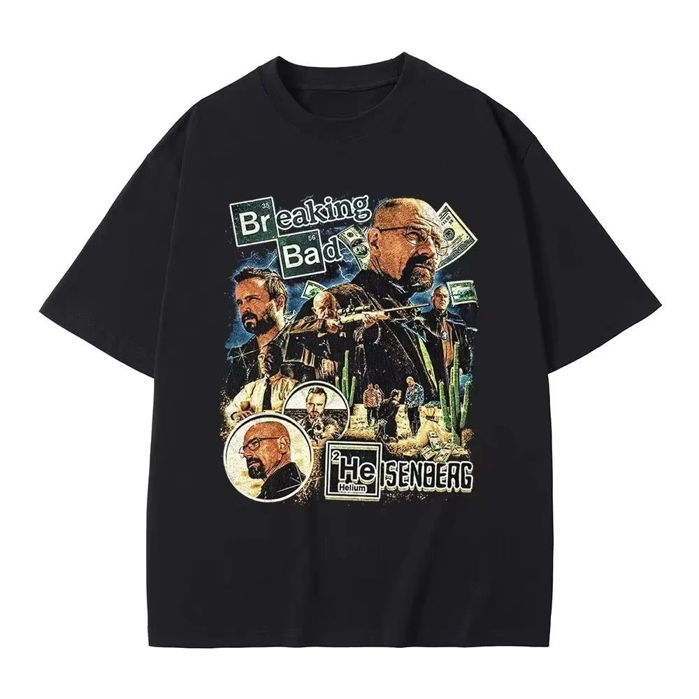 Unisex Casual Short Sleeve T-Shirt, Heisenberg Graphic Print From Breaking Bad & Better Call Saul Women And Men T-Shirt