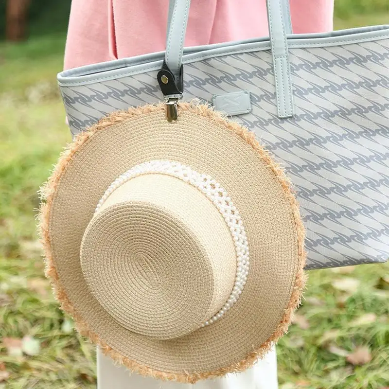 Hat Clip for Travel PU Leather Cap Holder Multifunctional Duckbill Hat Clip for Luggage Purses Bags Protect Hat From Falling