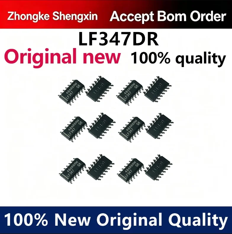 （5pcs-100pcs）Brand new original genuine LF347 LF347DR patch SOP14 imported broadband JFET input quad op amp