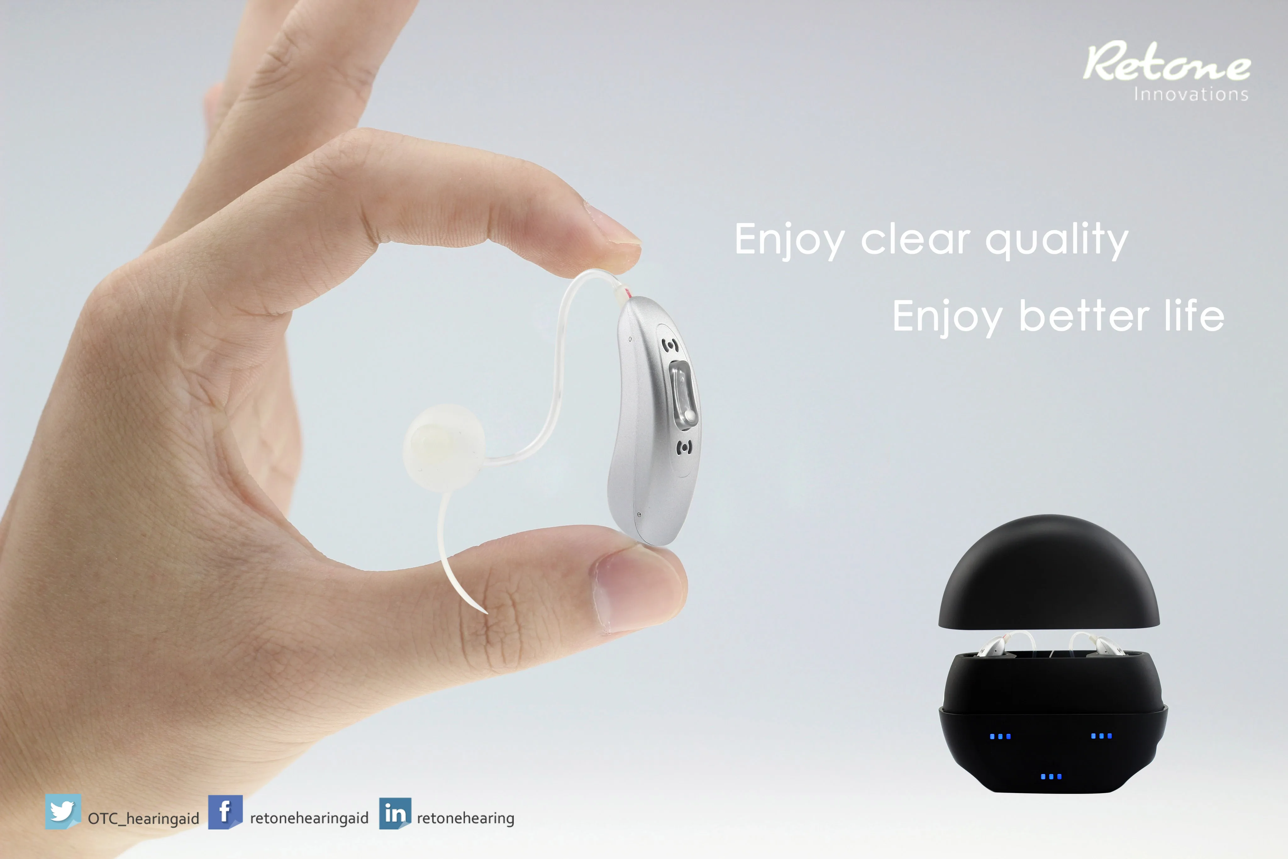 BTE Comfortable Wearing Rechargeable OTC Hearing Aid for Deaf Elderly