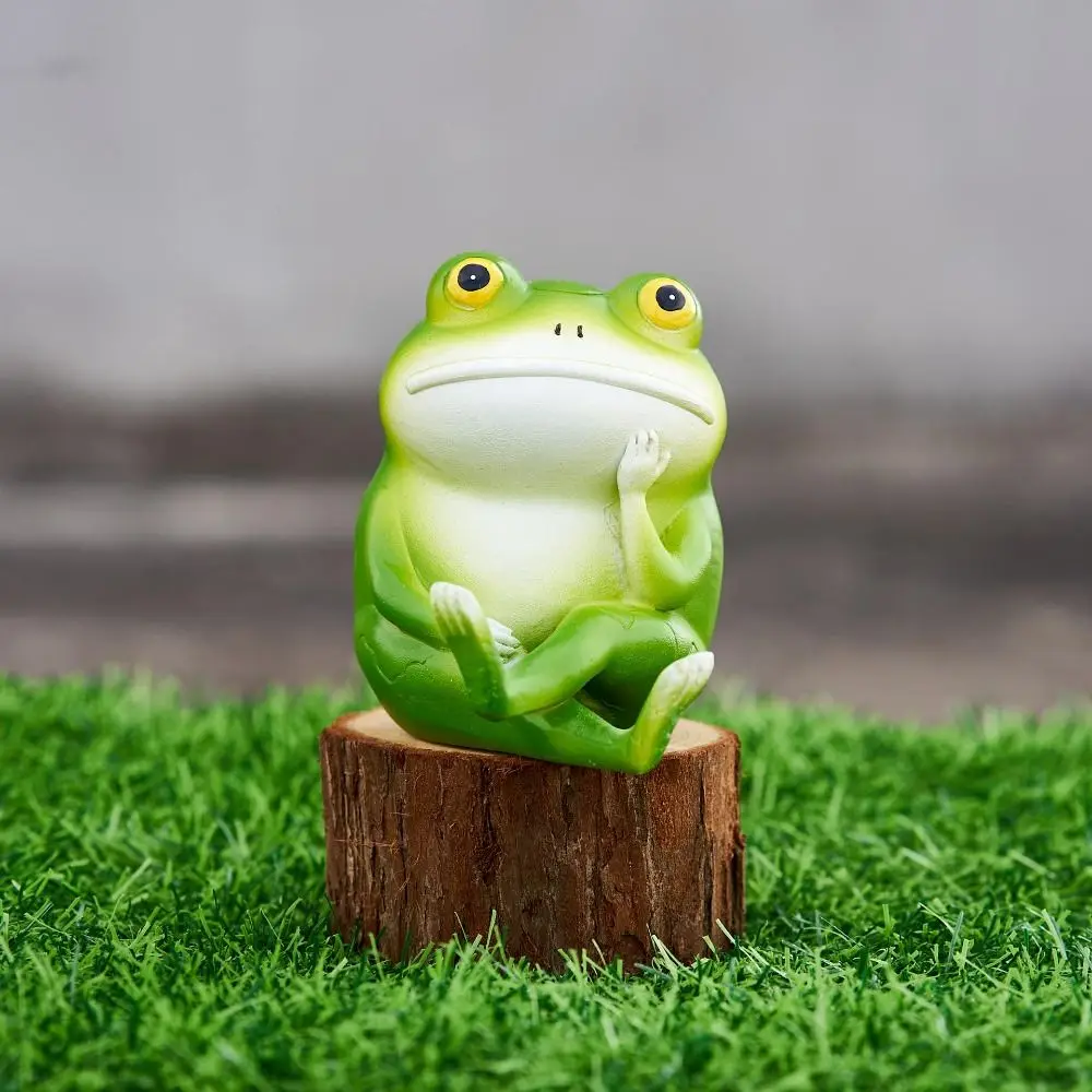 

Funny Cartoon Think Frog Figurine Resin Crafts Handicraft Small Frog Statue Cute Animal Ornament Micro-landscape Accessories