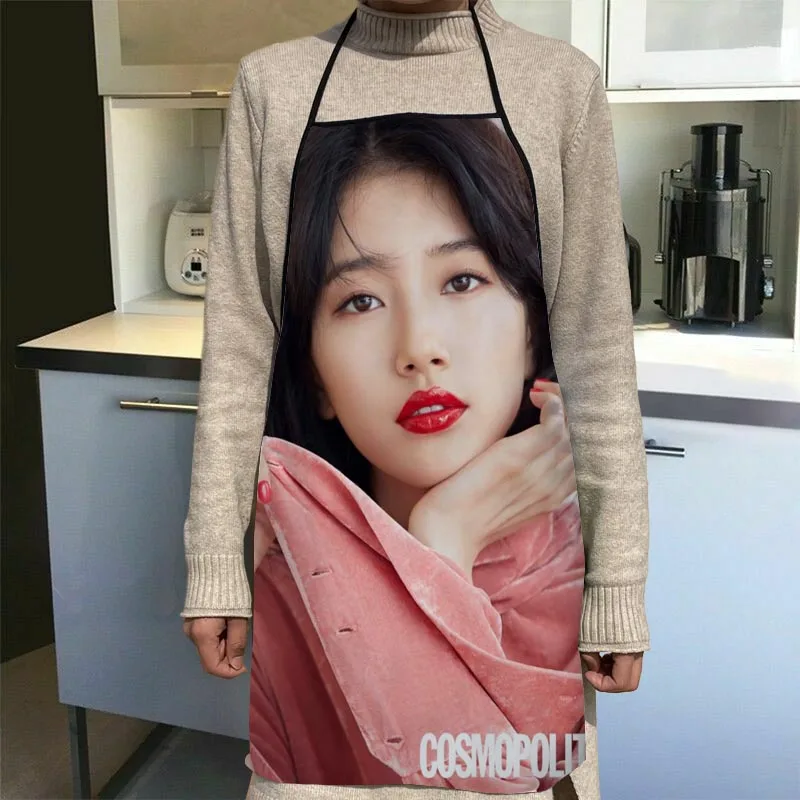 Kpop Bae Suzy Apron Kitchen Aprons For Women Oxford Fabric Cleaning Pinafore Home Cooking Accessories Apron New Arrival 0425