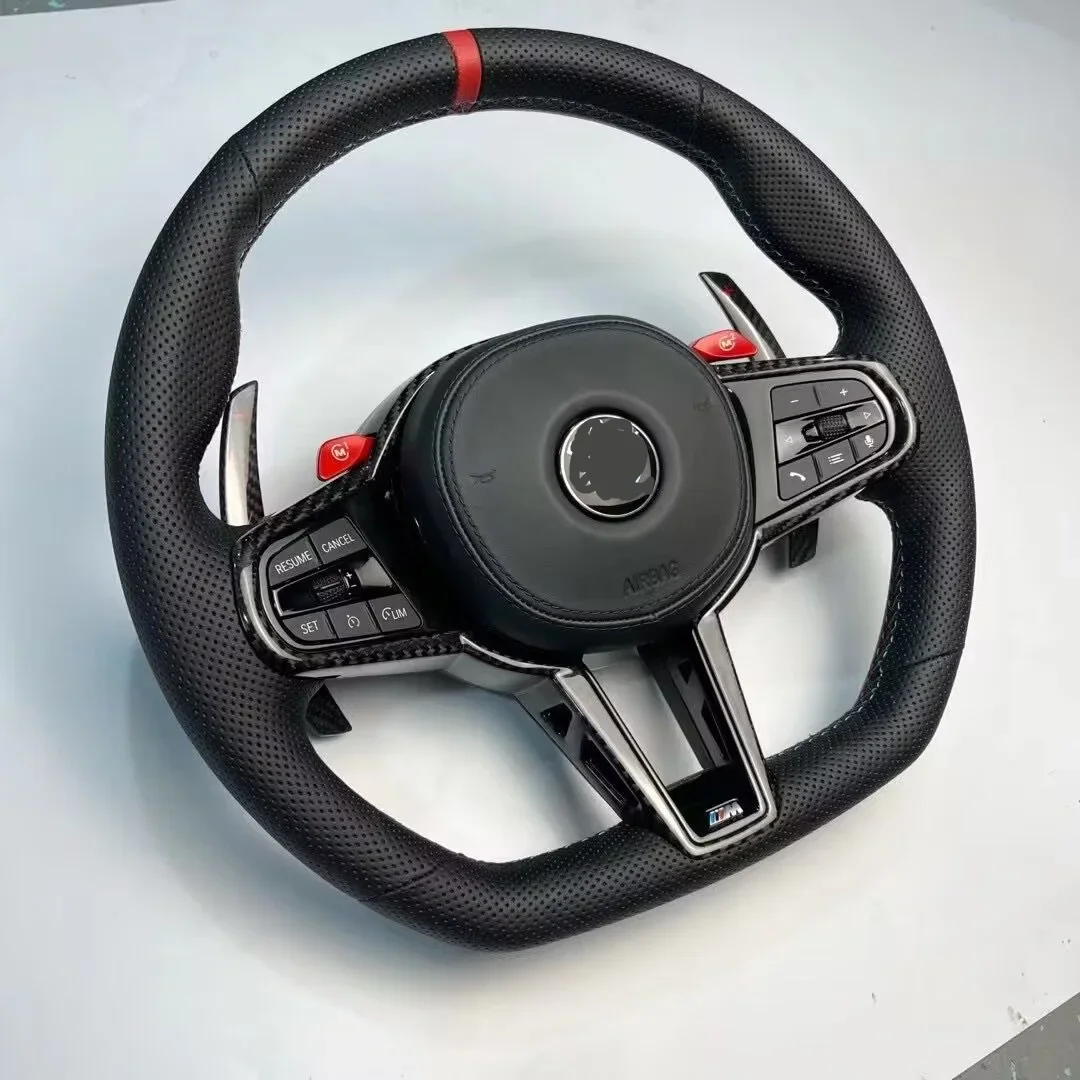 Car steering wheel F10 F20 F30 F15 F16 F02 upgrade CS M4 style perforated non slip steering wheel With paddle shifters for