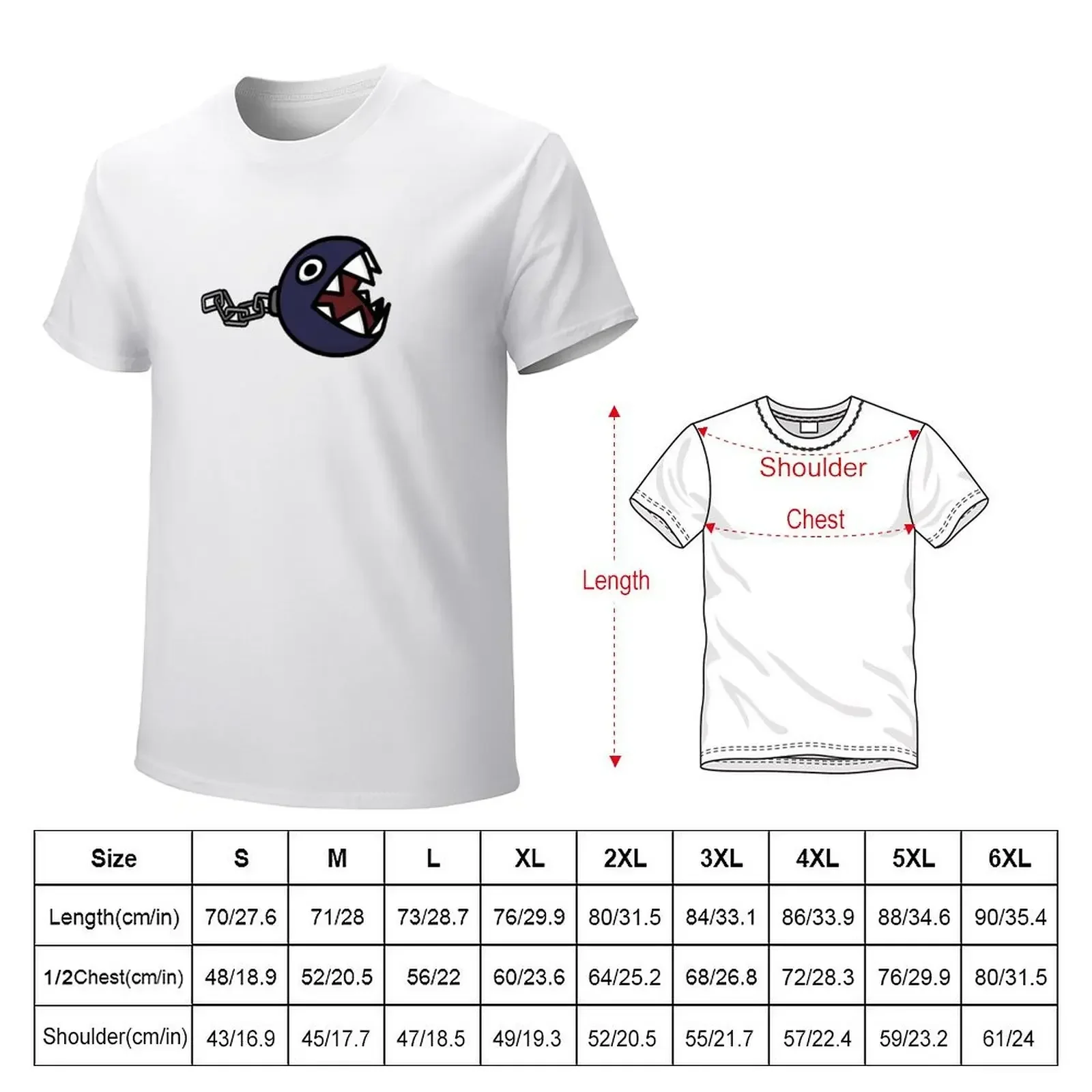 Chain Chomp T-shirt boys whites tees plain t shirts for men cotton