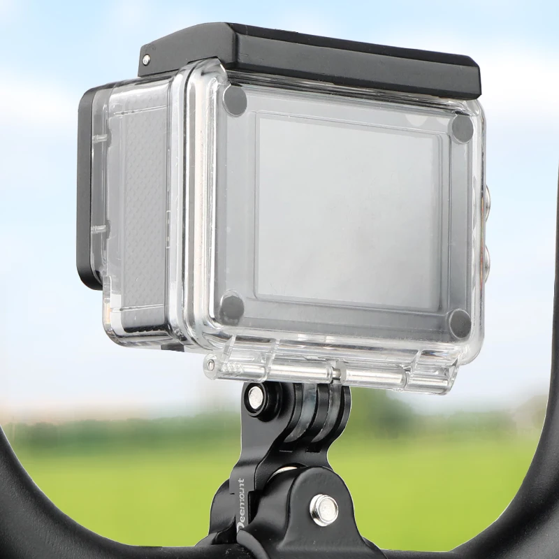 Supporto per smartphone per manubrio pieghevole per bicicletta, supporto superiore per tubo sterzo, rack in lega di alluminio lavorato a CNC, adatto per l'adattamento della fotocamera GoPro