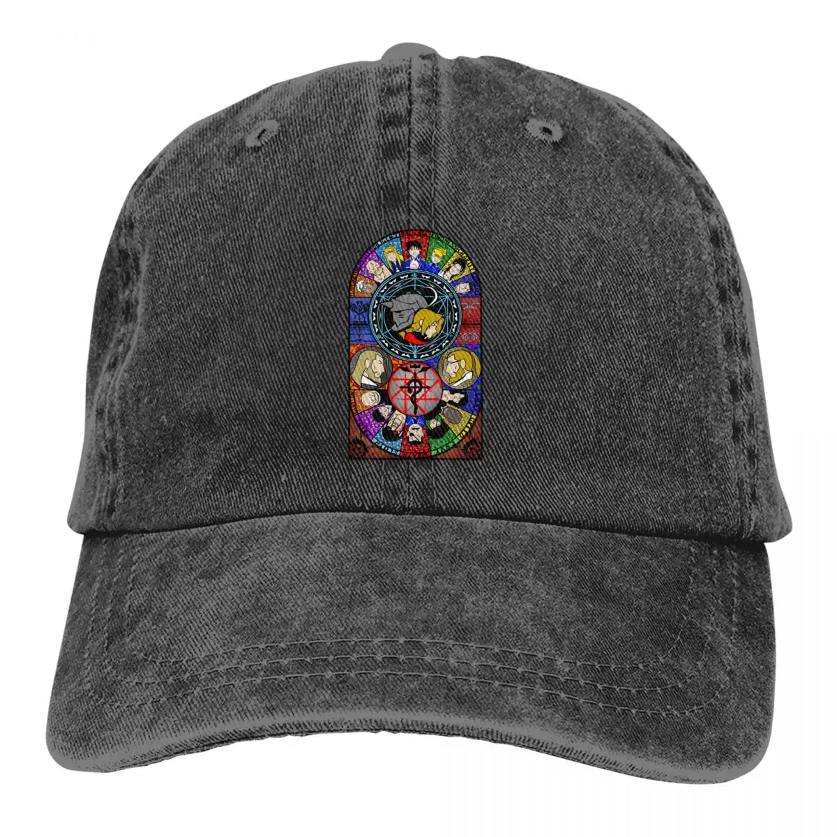 Washed Men's Baseball Cap Stained Glass Trucker Snapback Caps Dad Hat Bloodborne Hunter Golf Hats