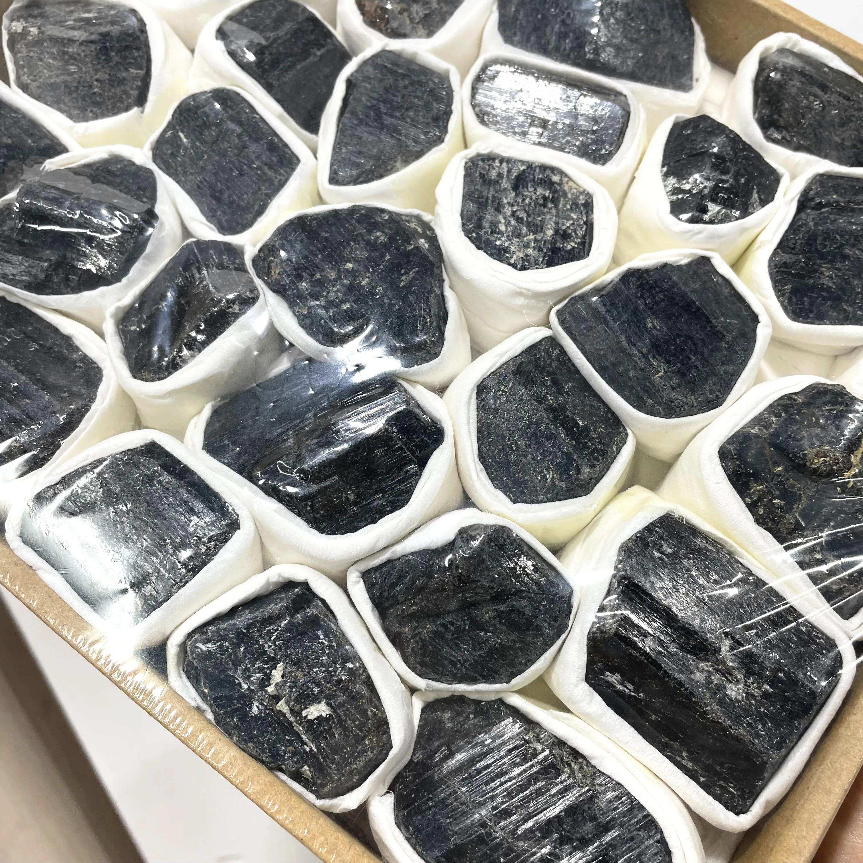 3-3.2kg Raw Rough Crystals Natural Black Tourmaline Quartz Mineral Rocks Set Healing Chakra Collections Protection Stones Box