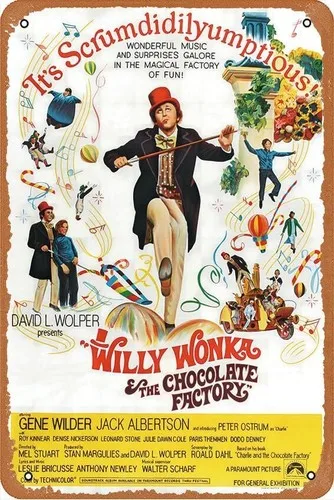 Willy Wonka and the Chocolate Factory, Gene Wilder (Center) 1971 Movie Poster