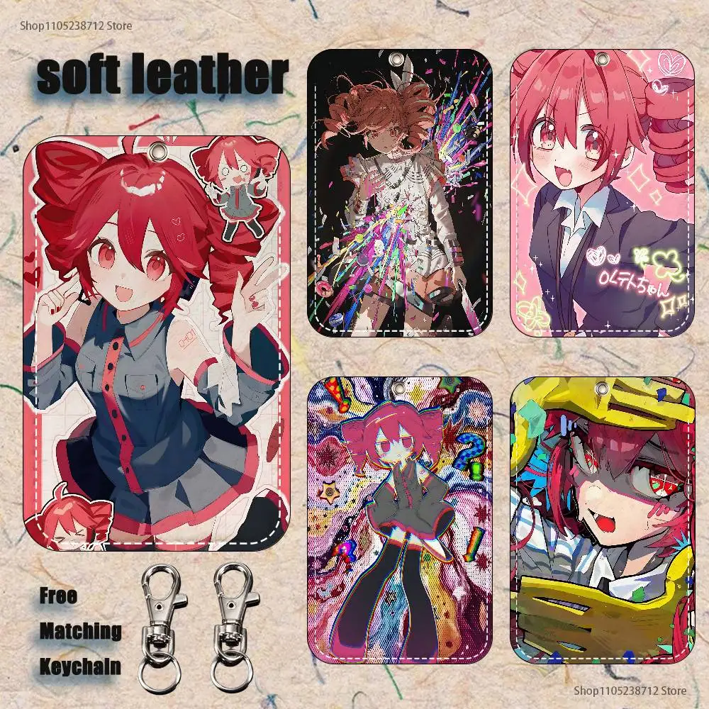 

Virtual Singer K-Kasane Teto Cartoon Card Keychain Anime Fashion Pendant Bag ID Door Card Case Bus Card Cute Adult