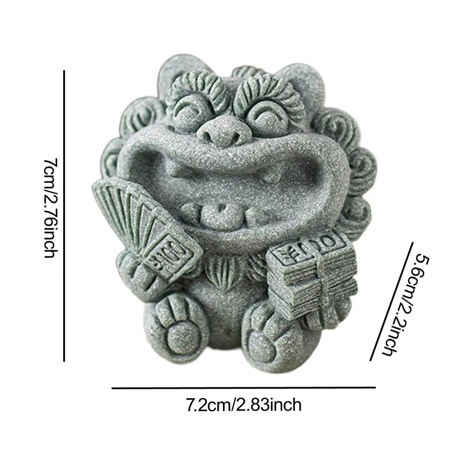 Stone Lion Figurine Stone Sculpture Animal Figure Asian Chinese Feng Shui Decor
