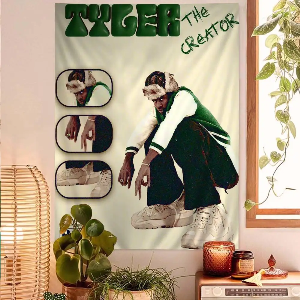 مغني الراب تايلر الخالق نسيج ملون الجدار الشنق شنقا التارو الهبي جدار السجاد النوم جدار ديكور فني #6