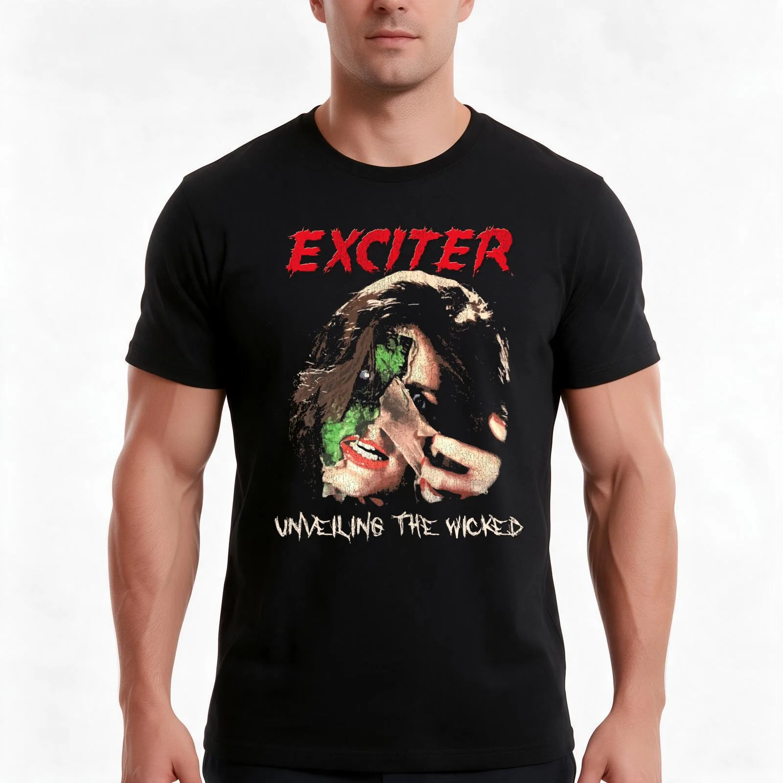 Exciter T-Shirt, Summer Casual Cotton Tee, Oversized Streetwear Tops, Vintage Graphic Print, Loose Fit Short Sleeve, 100% Cotton