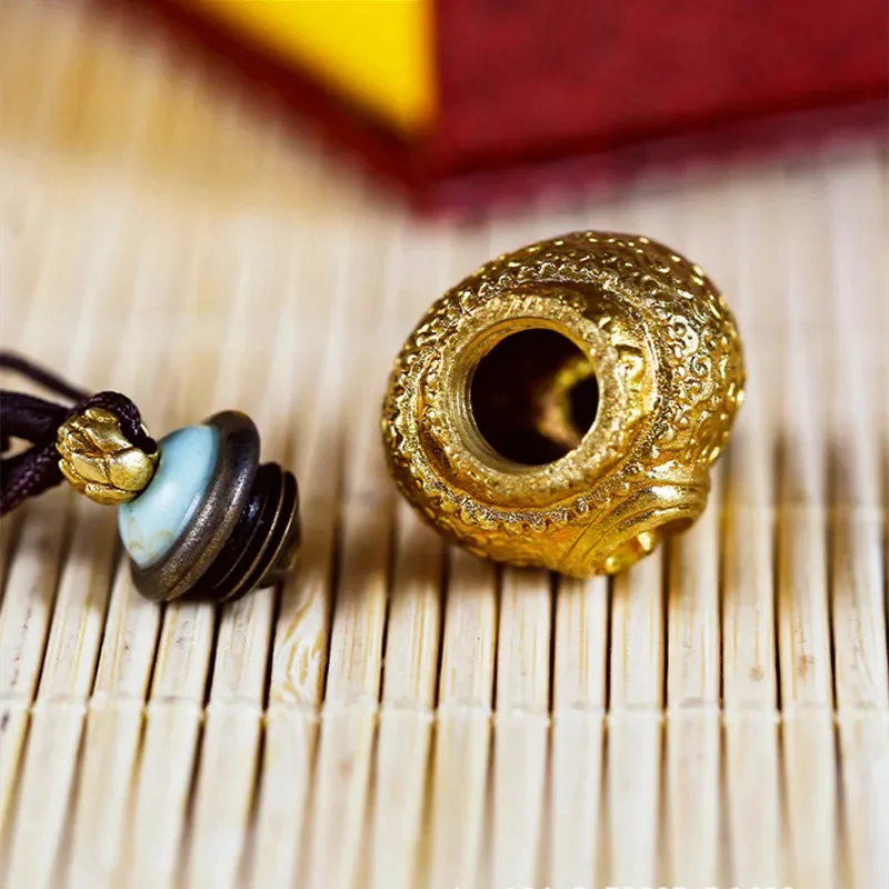 Brass Hollow Pendant Conch shape Locket Necklace Pill Bottle Urn Charms Jewelry Accessories High quality - view 3