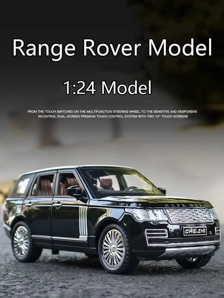 

Новая модель автомобиля 1:24 Land Rover Range Rover, Коллекционная модель, украшение для внедорожника, звук и фотография, игрушечный автомобиль из сплава