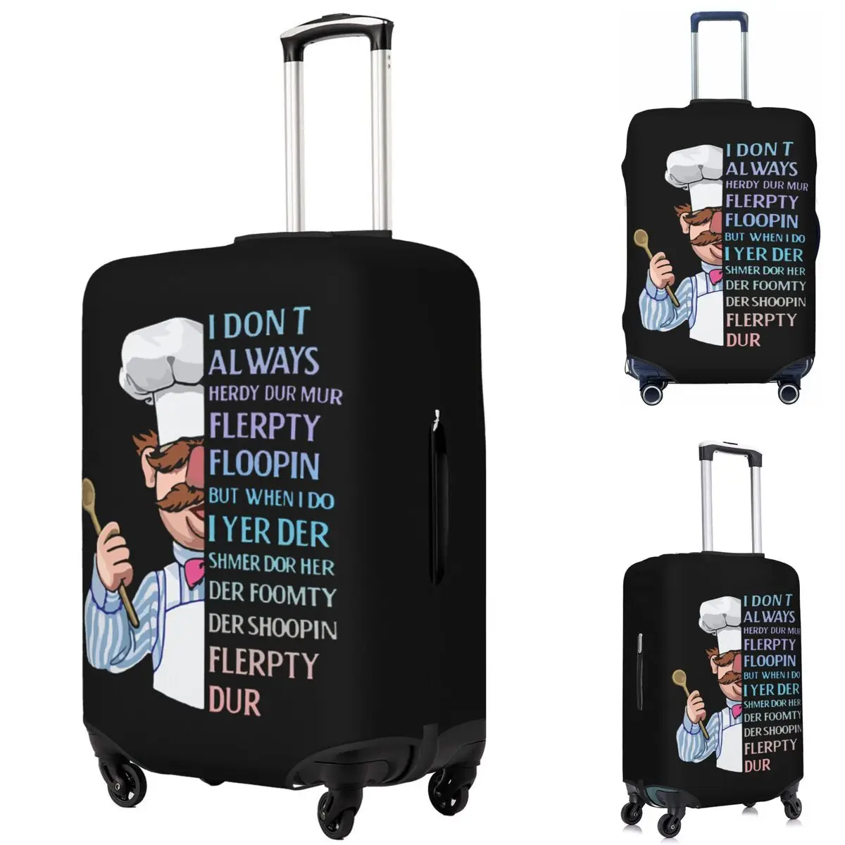 

The Swedish Chef - I Dont Always Herdy Dur Mur Suitcase Cover Protection Elastic Travel Luggage Protector Covers for 18-32 Inch