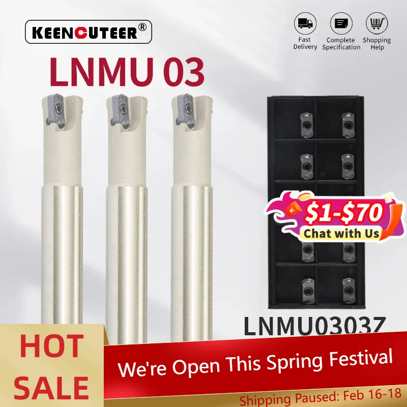 

Высокоэффективная и Высокоскоростная головка фрезерного станка LNMU03 CNC и двухсторонняя фрезерная вставка LNMU0303ZER-MJ KT1505 YZ735