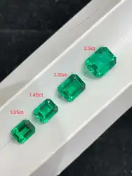 Lab Grown Emerald Colombian in Emerald Cut Inclusion Price per Carat Wholesale Manufacturer High Quality Beads