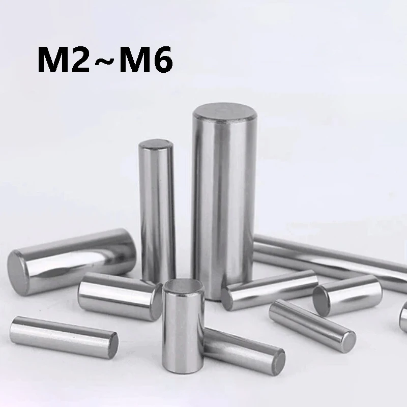 304 Stainless Steel A2-70 Cylindrical Dowel Pins M2 M2.5 M3 M4 M5 M6 Solid Locating Pins for Machinery Mold Fasteners