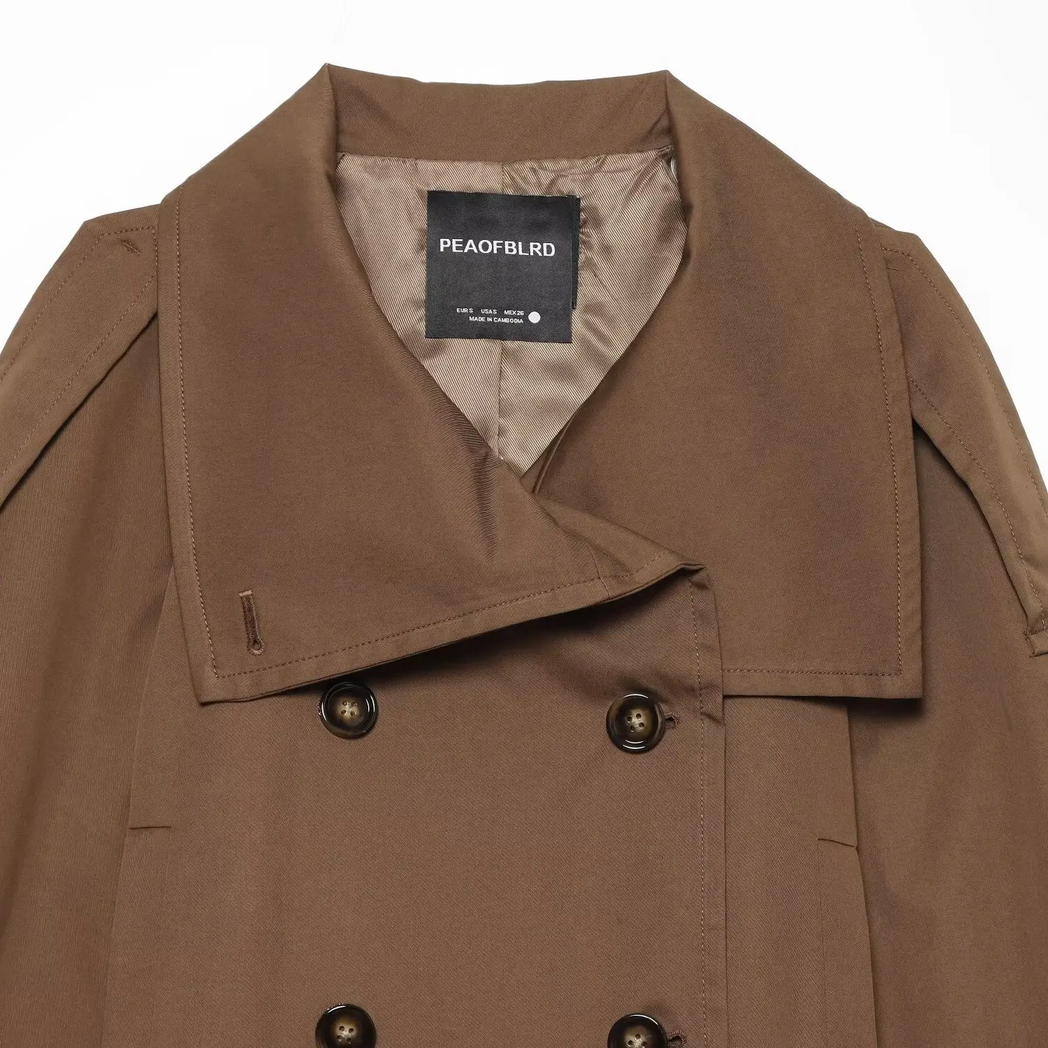 JNLEAOG Fashionable Short Coat Jacket Women's Autumn New Style Double Row Buttons Tailored Shape Polyester Fiber Ladies' Oute...