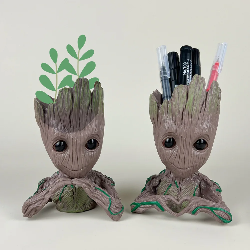 Marvel Avengers Kawaii Groot Mini Model Pen Holder Flower Pot Cute Toys Home Desktop Decoration Kids Charm Doll Birthday Gifts