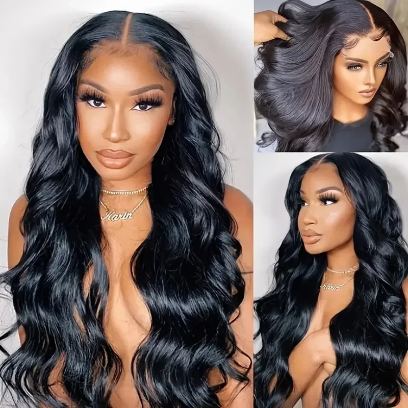 Body Wave Lace Front Synthetische Pruiken met Geplukt Natuurlijke Haarlijn HD Transparante Pruik Zwart Kant Frontale Pruiken Geplukt voor Vrouwen