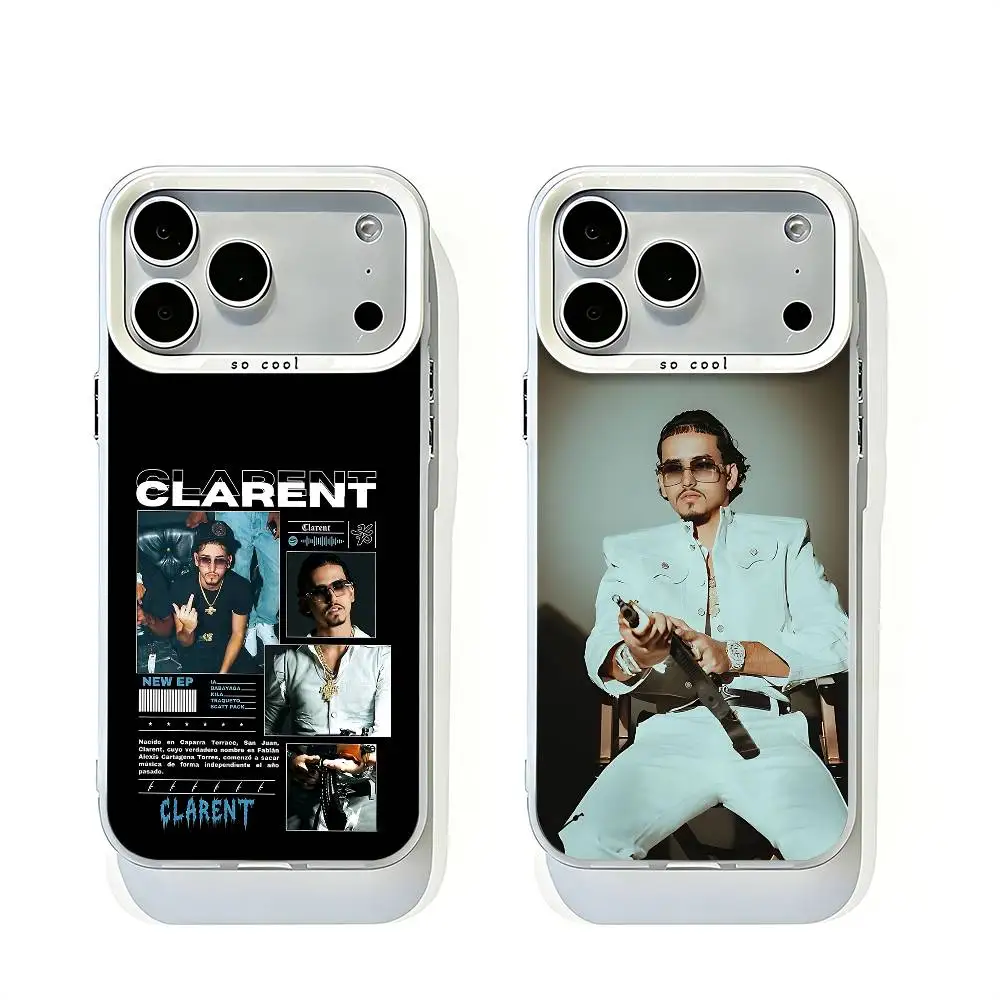 Funda Protectora Blanca Mate C-Clarent Kp Enzaciao Casamigos para iPhone 17 16 15 14 13 12 11 Pro Max con Orificio Grande para Cámara