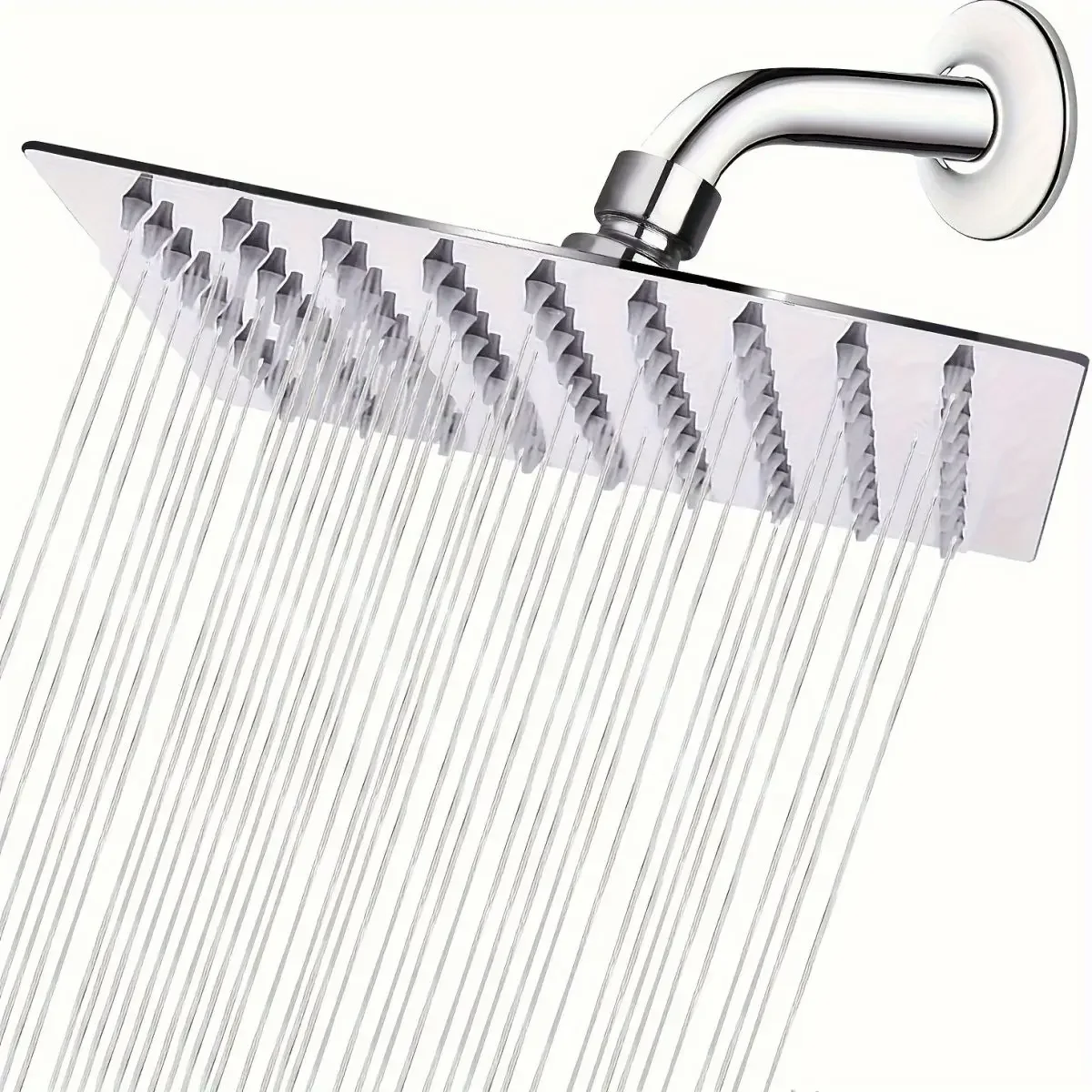 

Rain Shower 8inch Large Top Spray Square Shower 304 Stainless Steel Ultra-Thin Powerful High Pressure Bathroom Shower