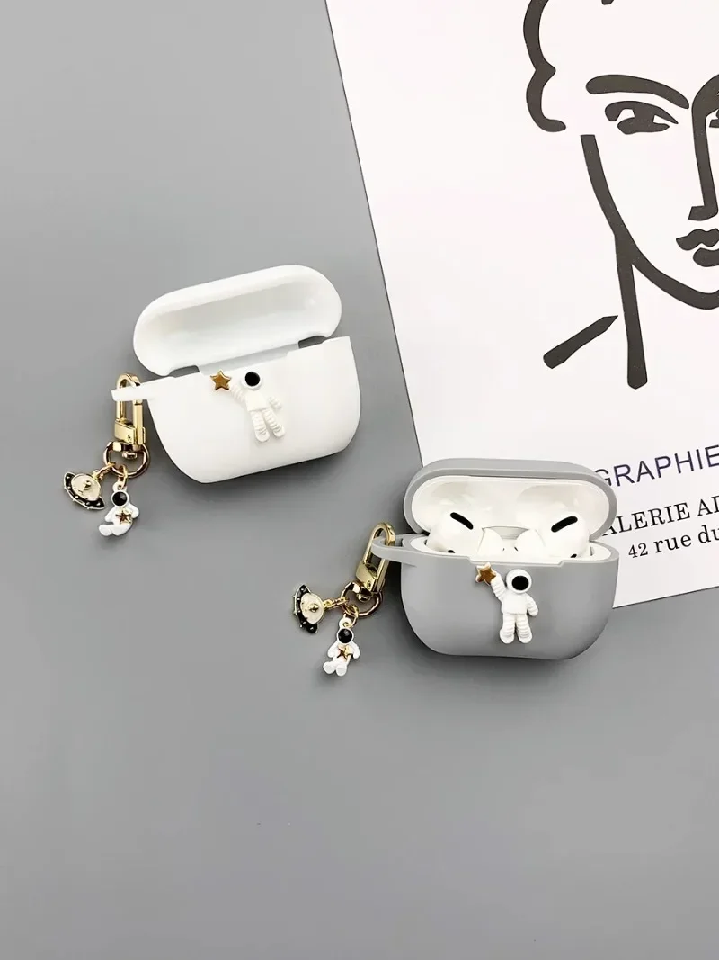 

Силиконовый цельный защитный чехол для Airpods1/2/3/4/pro, Беспроводная Bluetooth-гарнитура, мягкий чехол с ювелирными украшениями на цепочке