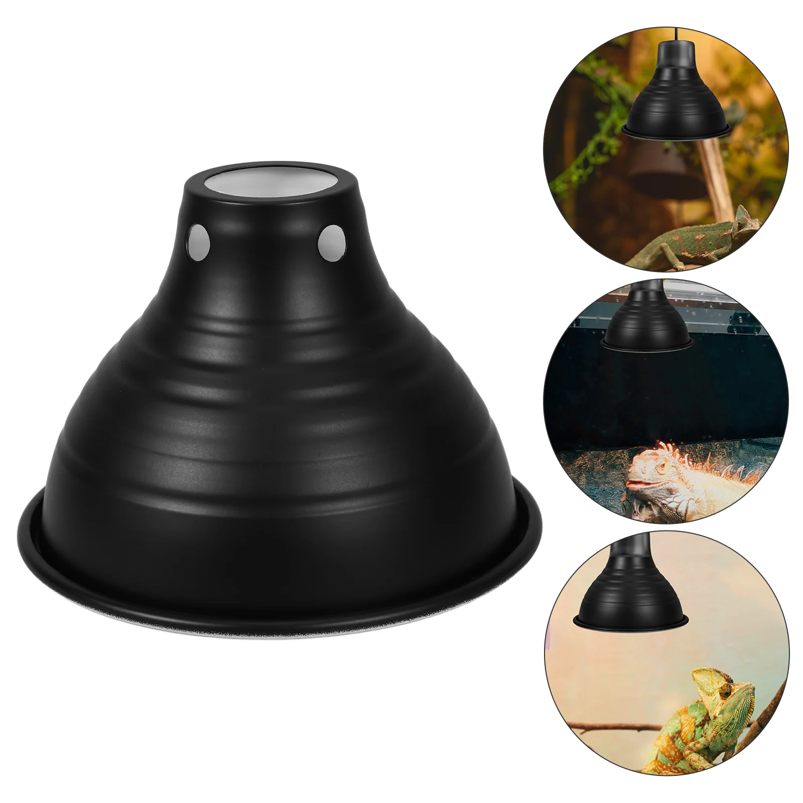 

Lampshade Reptile Light Fixtures Heat Protector Bulb Reflector Dome Black For Tank