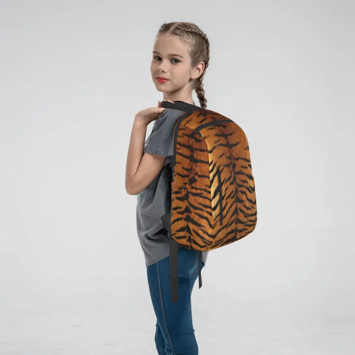 Tiger Fur Sketch Color Picture Backpack Daypack Boys Girls BookBag School Bag Shoulder Bags for Men Women