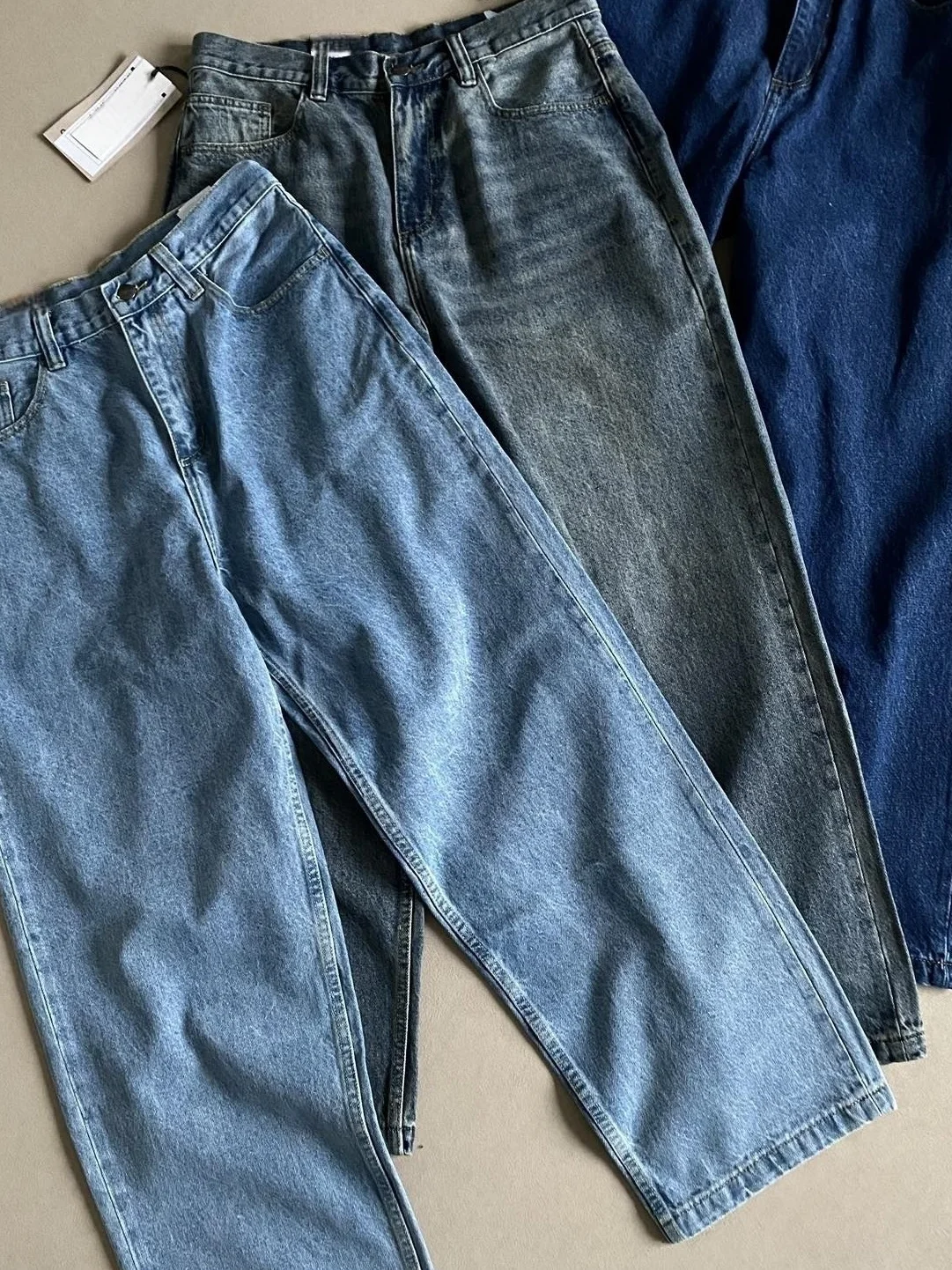 

Vintage Waed American Retro Street Car Cardiga Heavyweight Wide Leg Straight Cut Denim Jeans Men's Loose Fit Spring Season