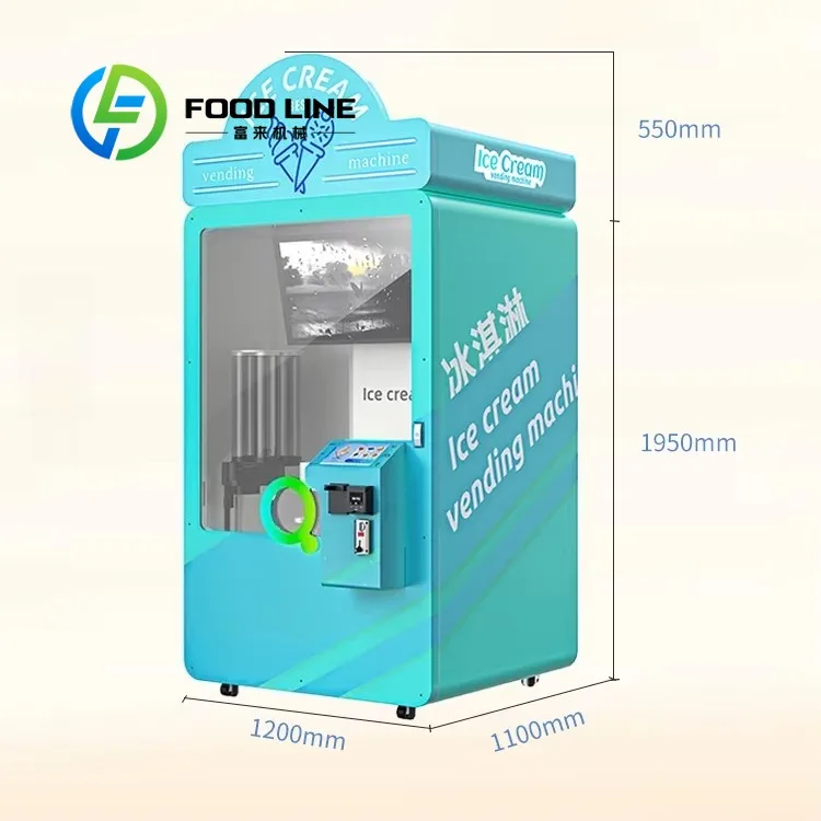 Hot New Touch Screen Multi-flavor Customized Automatic Ice Cream Vending Machine Robot Ice Cream Vending Machine