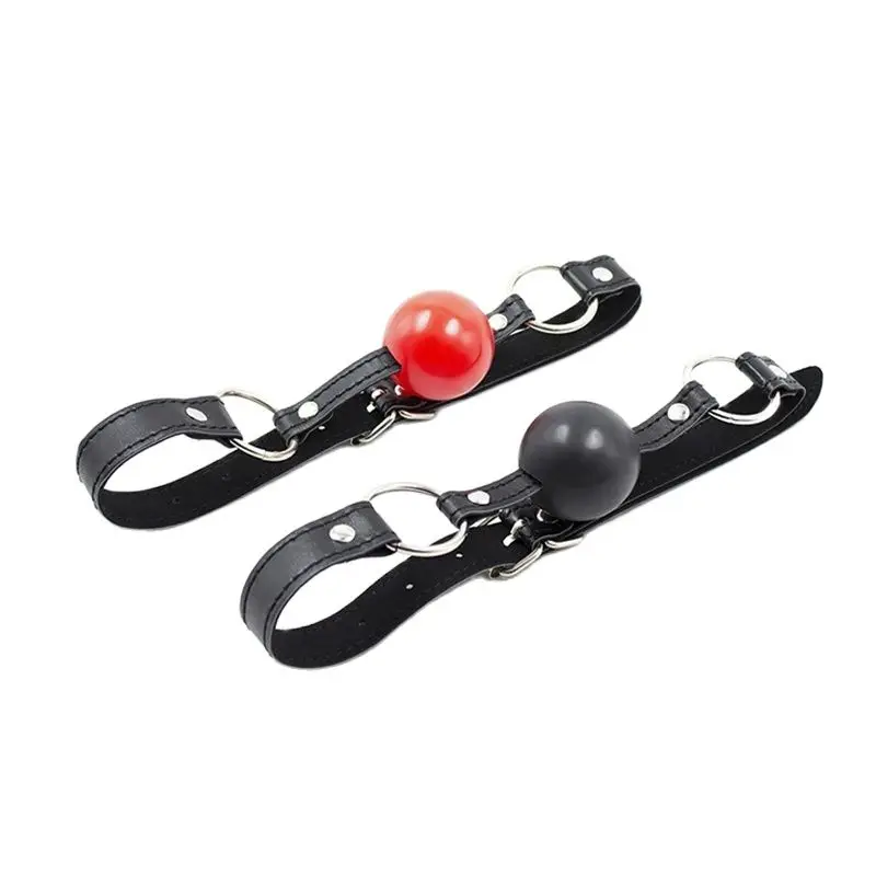 

Adult Games 4cm Erotic Toys Silicone Ball Gag Oral Fixation Bondage Mouth Gag Mouth Stuffed PU Leather Tape Sex Toys for Couples