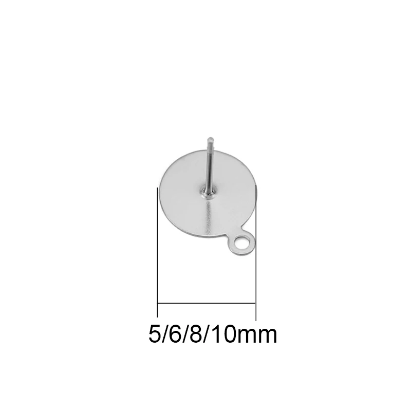 30pcs Hypoallergenic Stainless Steel Earrings Settings PVD Never Fade 5 6 8 10 mm Cabochon Base Earrings Making Jewelry Findings