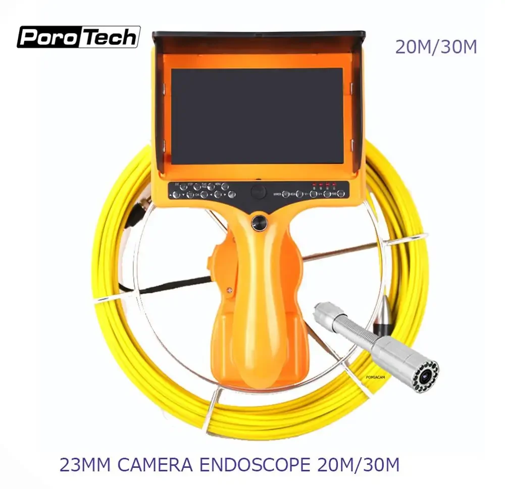 

7"Handheld PipeSewer 7DH 23mm Pipeline Inspection Camera Endoscope Camera IP68 camera with 20M/30M Yellow cable with counter